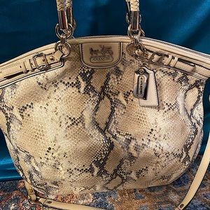 Coach Madison Lindsey Metallic Python Satchel